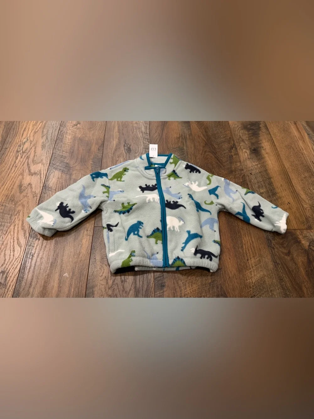 Baby Gap Boy's Dinosaur Zip Up Fleece Jacket,  Size 18-24 Months, Blue, NEW